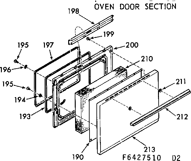 Oven door section