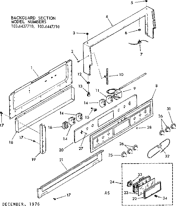 Backguard section