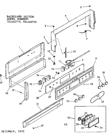 Backguard section