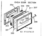 Kenmore 1037257610 oven door section diagram