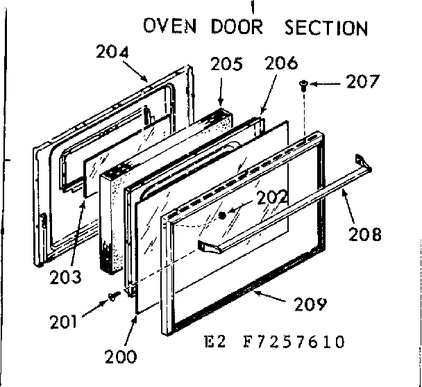 Oven door section