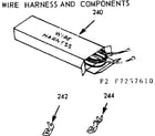Kenmore 1037257660 wire harness and components diagram