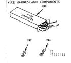 Kenmore 1037257611 wire harness and components diagram