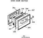 Kenmore 1037257612 oven door section diagram