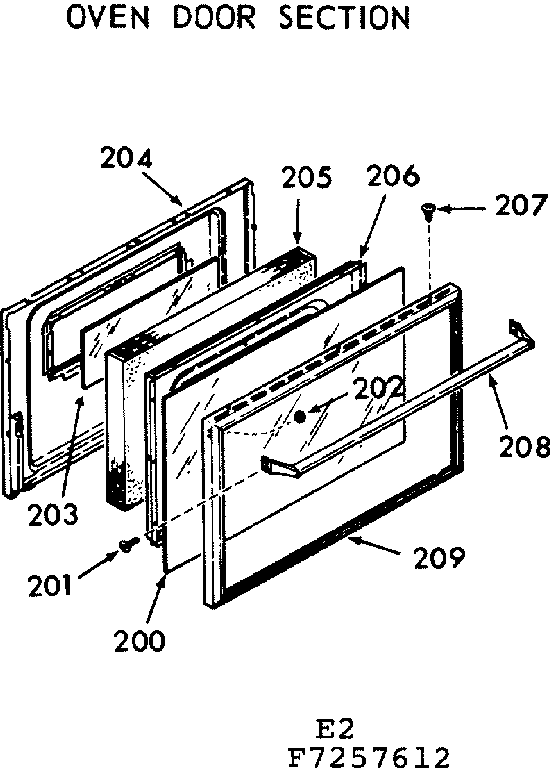 Oven door section