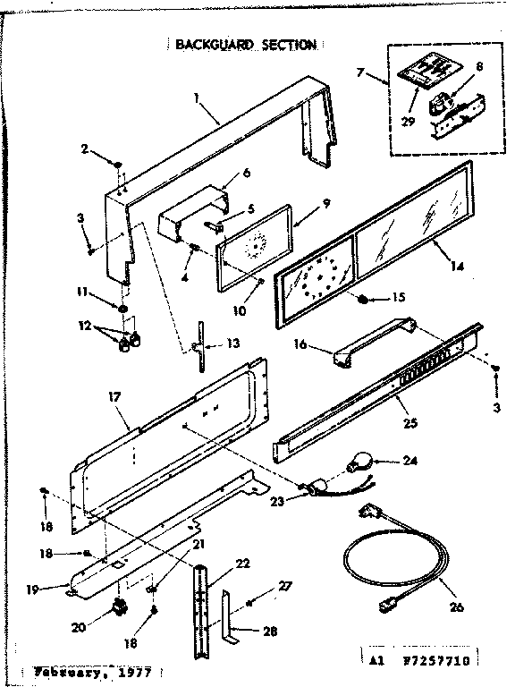 Backguard section
