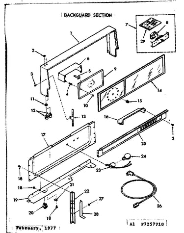 Backguard section