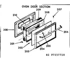 Kenmore 1037257710 oven door section diagram