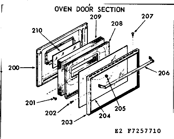 Oven door section
