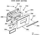 Kenmore 1037267811 oven door section diagram