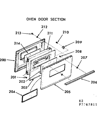 Oven door section
