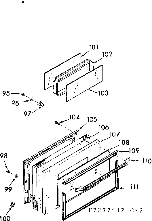Oven door section