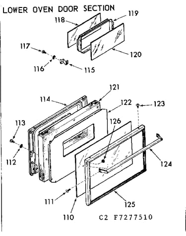 Lower oven door section