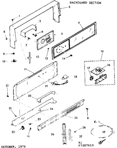 Backguard section