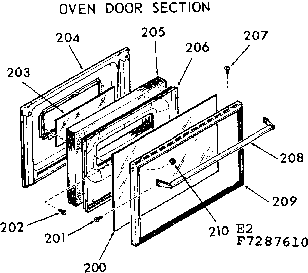 Oven door section