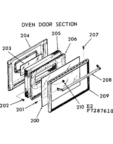 Oven door section