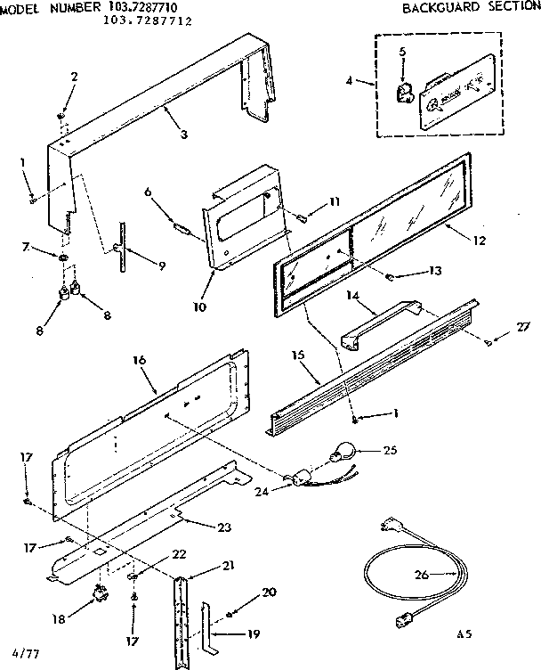 Backguard section
