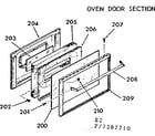 Kenmore 1037287712 oven door section diagram