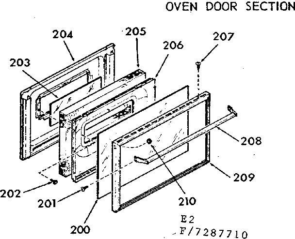 Oven door section