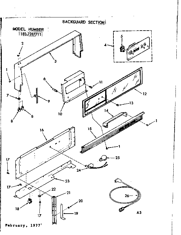 Backguard section