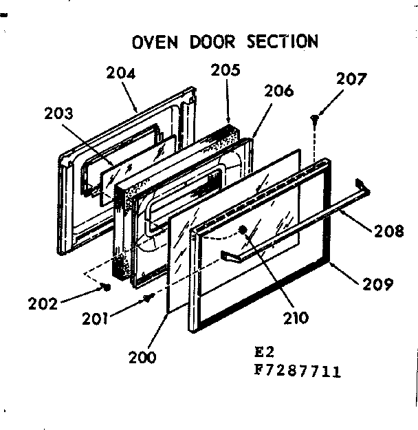 Oven door section