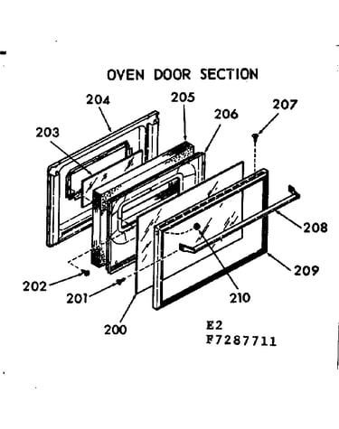 Oven door section