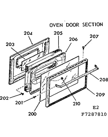 Oven door section