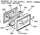 Kenmore 1037287812 oven door section diagram