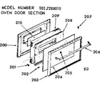 Kenmore 1037288010 oven door section diagram