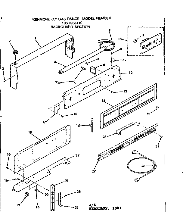 Backguard section