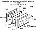 Kenmore 1037288110 oven door section diagram