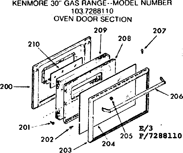 Oven door section