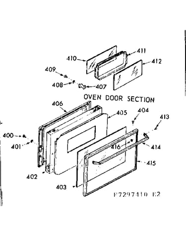 Oven door section