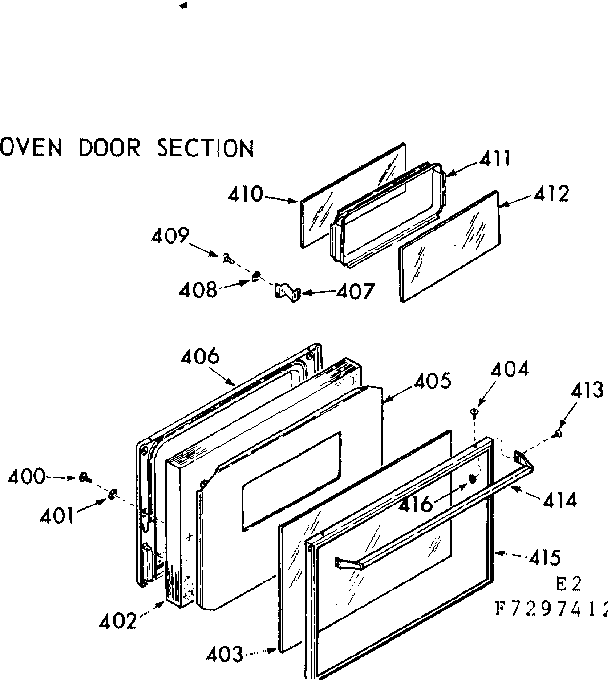 Oven door section