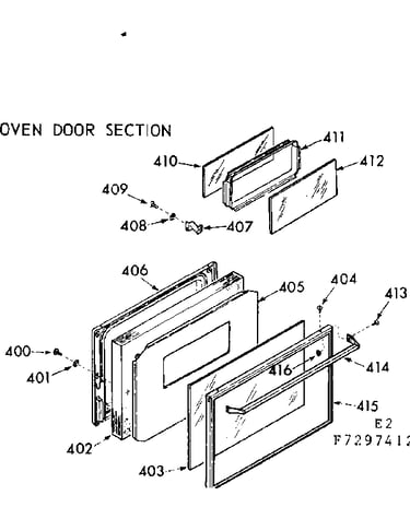 Oven door section