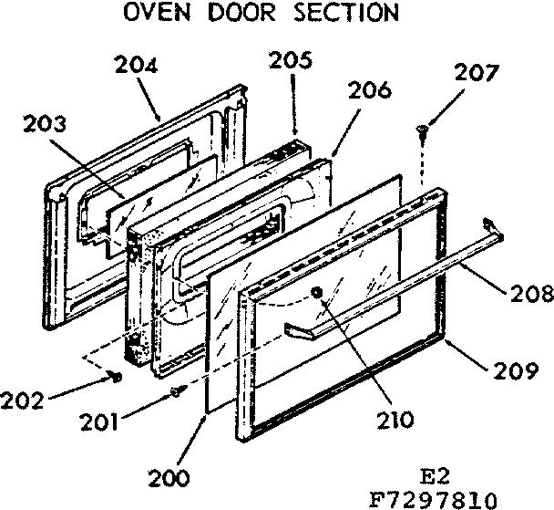 Oven door section