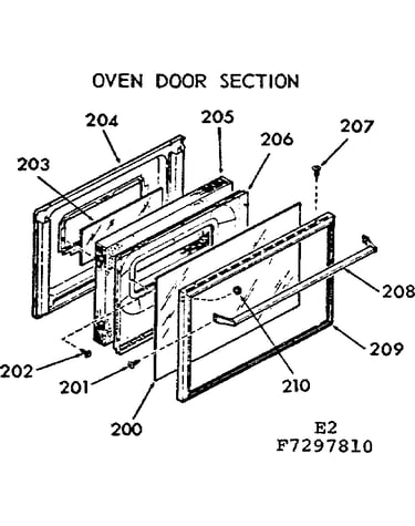 Oven door section