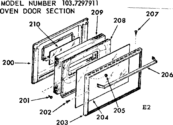 Oven door section