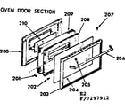 Kenmore 1037297912 oven door section diagram