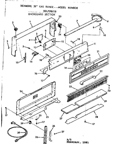 Backguard section