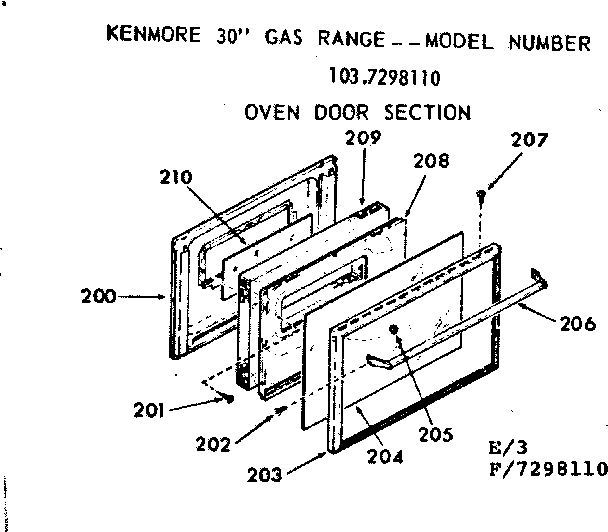 Oven door section