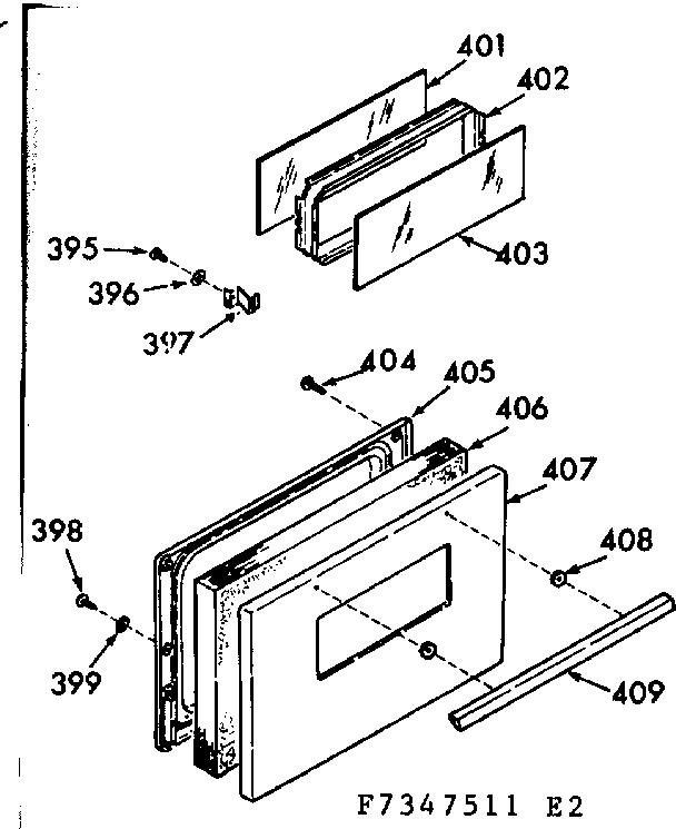 Lower oven door section