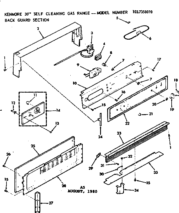 Backguard section