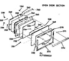 Kenmore 1037358010 oven door section diagram
