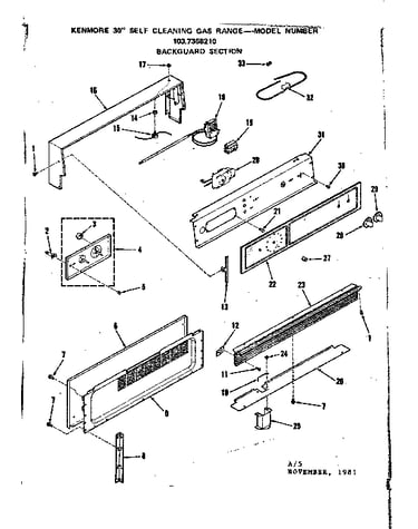Backguard section