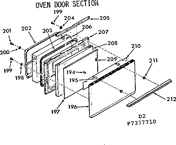 Oven door section
