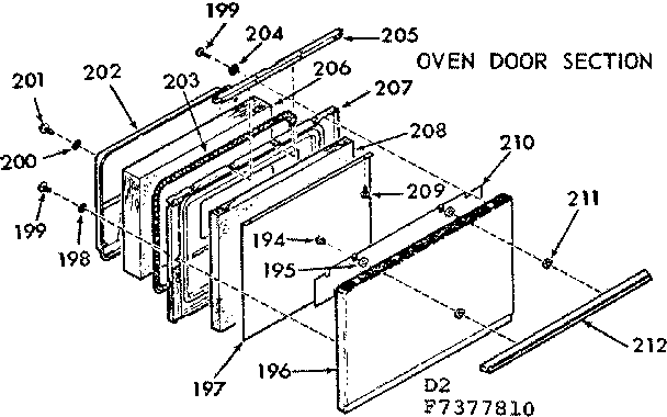 Oven door section