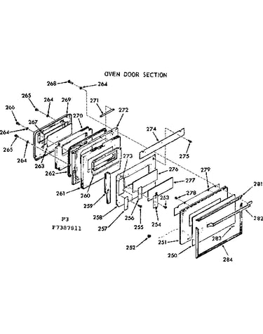 Oven door section