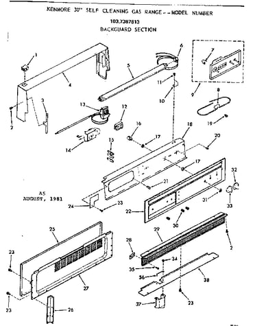 Backguard section