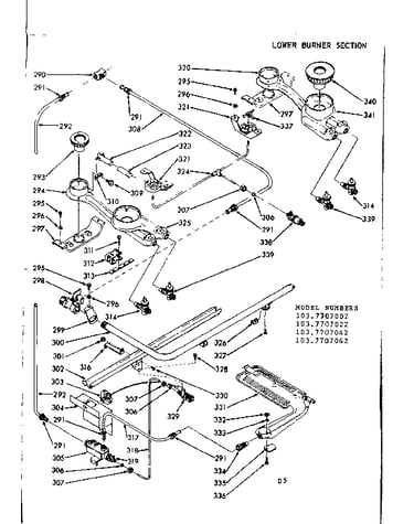 Lower burner section